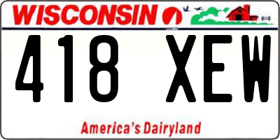 WI license plate 418XEW