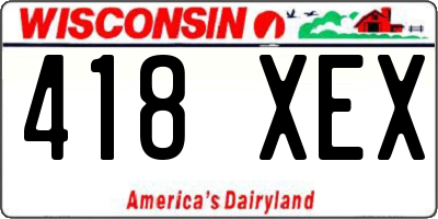 WI license plate 418XEX
