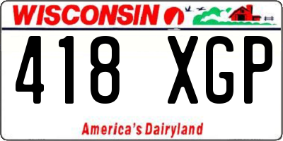WI license plate 418XGP