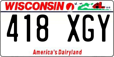 WI license plate 418XGY