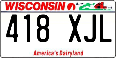 WI license plate 418XJL