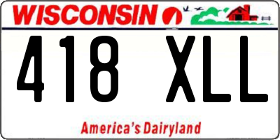 WI license plate 418XLL