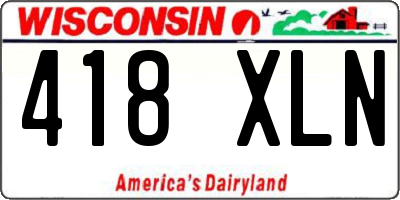 WI license plate 418XLN