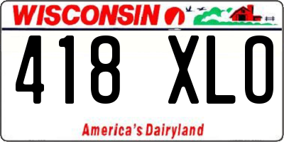 WI license plate 418XLO