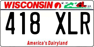WI license plate 418XLR