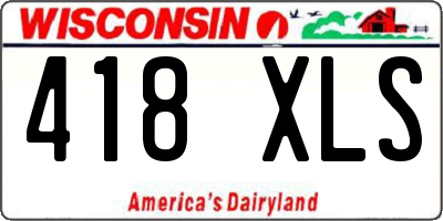 WI license plate 418XLS