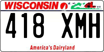 WI license plate 418XMH