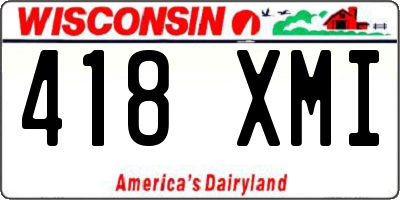 WI license plate 418XMI