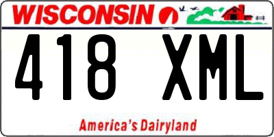 WI license plate 418XML