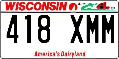 WI license plate 418XMM