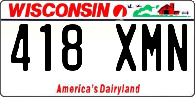 WI license plate 418XMN