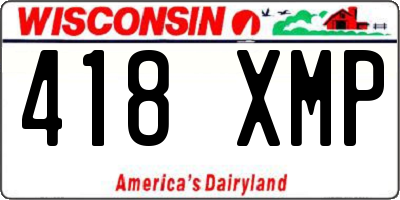 WI license plate 418XMP