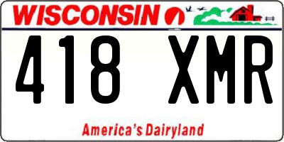 WI license plate 418XMR