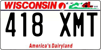 WI license plate 418XMT