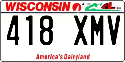 WI license plate 418XMV