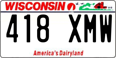 WI license plate 418XMW