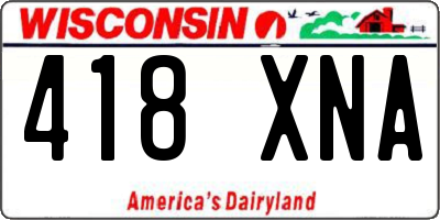 WI license plate 418XNA