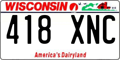 WI license plate 418XNC