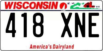 WI license plate 418XNE