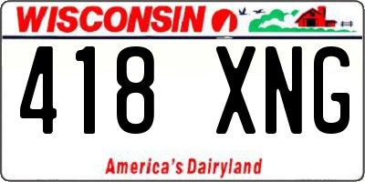 WI license plate 418XNG