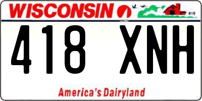 WI license plate 418XNH