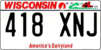 WI license plate 418XNJ