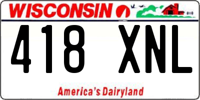 WI license plate 418XNL