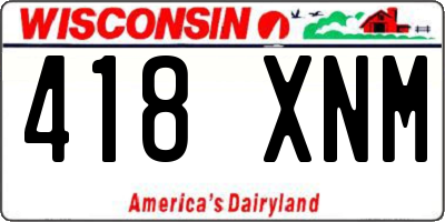 WI license plate 418XNM
