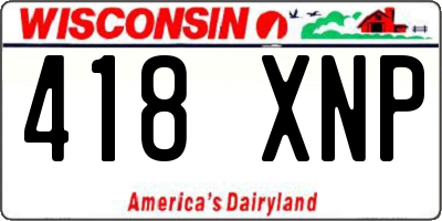 WI license plate 418XNP