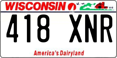 WI license plate 418XNR