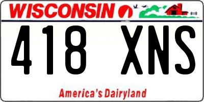 WI license plate 418XNS