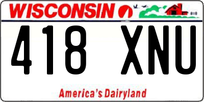 WI license plate 418XNU