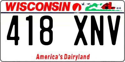 WI license plate 418XNV