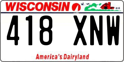 WI license plate 418XNW