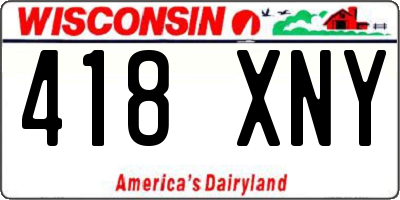 WI license plate 418XNY