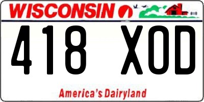 WI license plate 418XOD