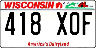 WI license plate 418XOF