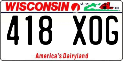 WI license plate 418XOG
