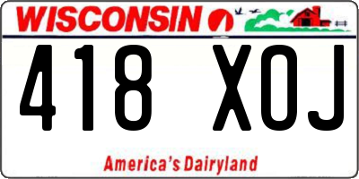 WI license plate 418XOJ