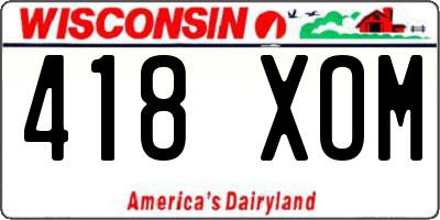 WI license plate 418XOM