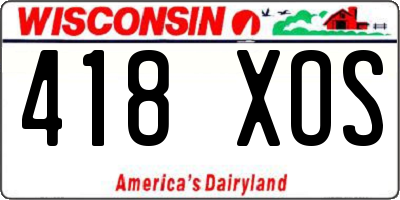 WI license plate 418XOS