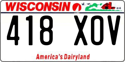 WI license plate 418XOV