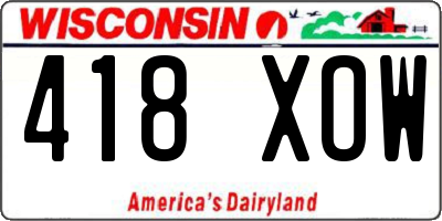 WI license plate 418XOW