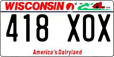 WI license plate 418XOX