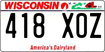 WI license plate 418XOZ