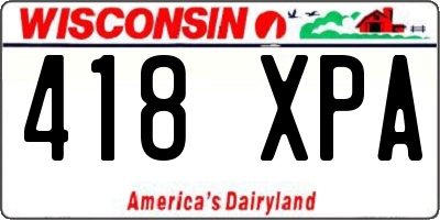 WI license plate 418XPA