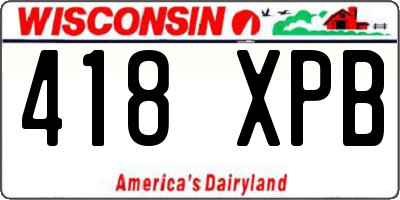 WI license plate 418XPB