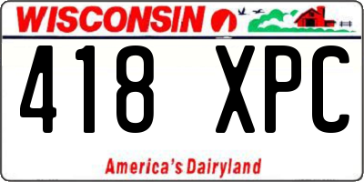WI license plate 418XPC