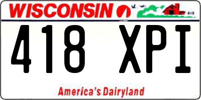 WI license plate 418XPI