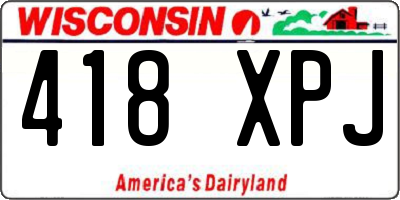 WI license plate 418XPJ
